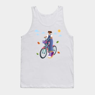 Girl Riding Bike Tank Top